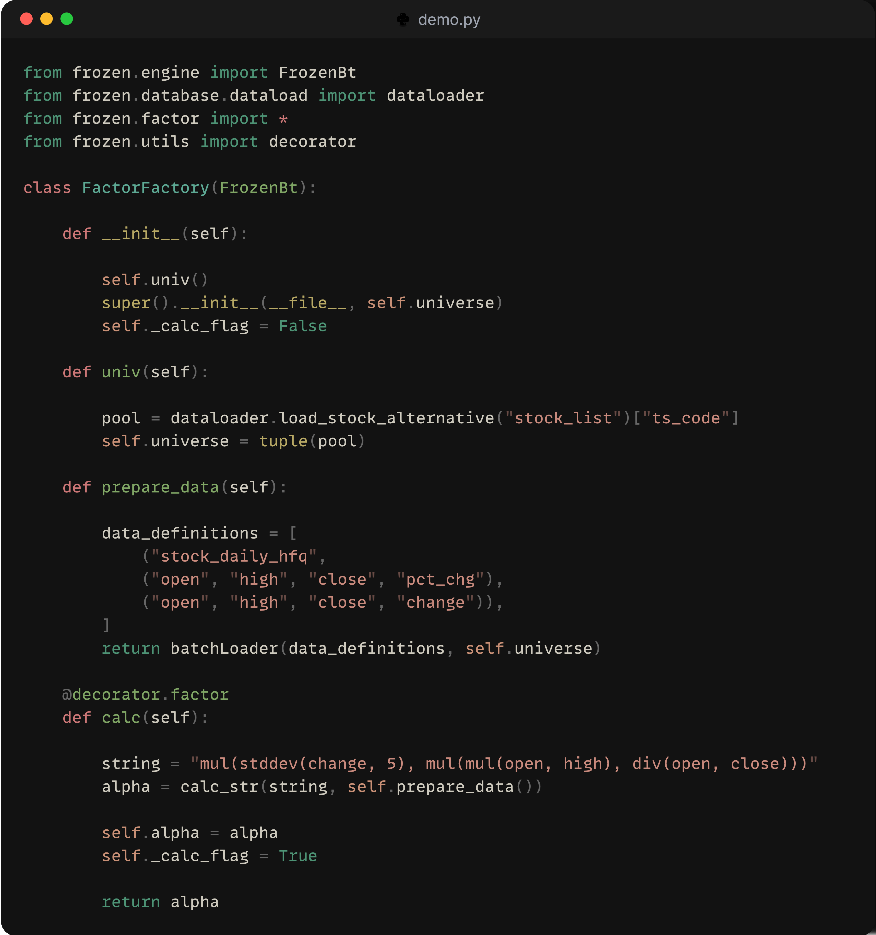 Write strategy and perform backtest